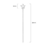 Solid 925 Sterling Silver Star Threader Earrings