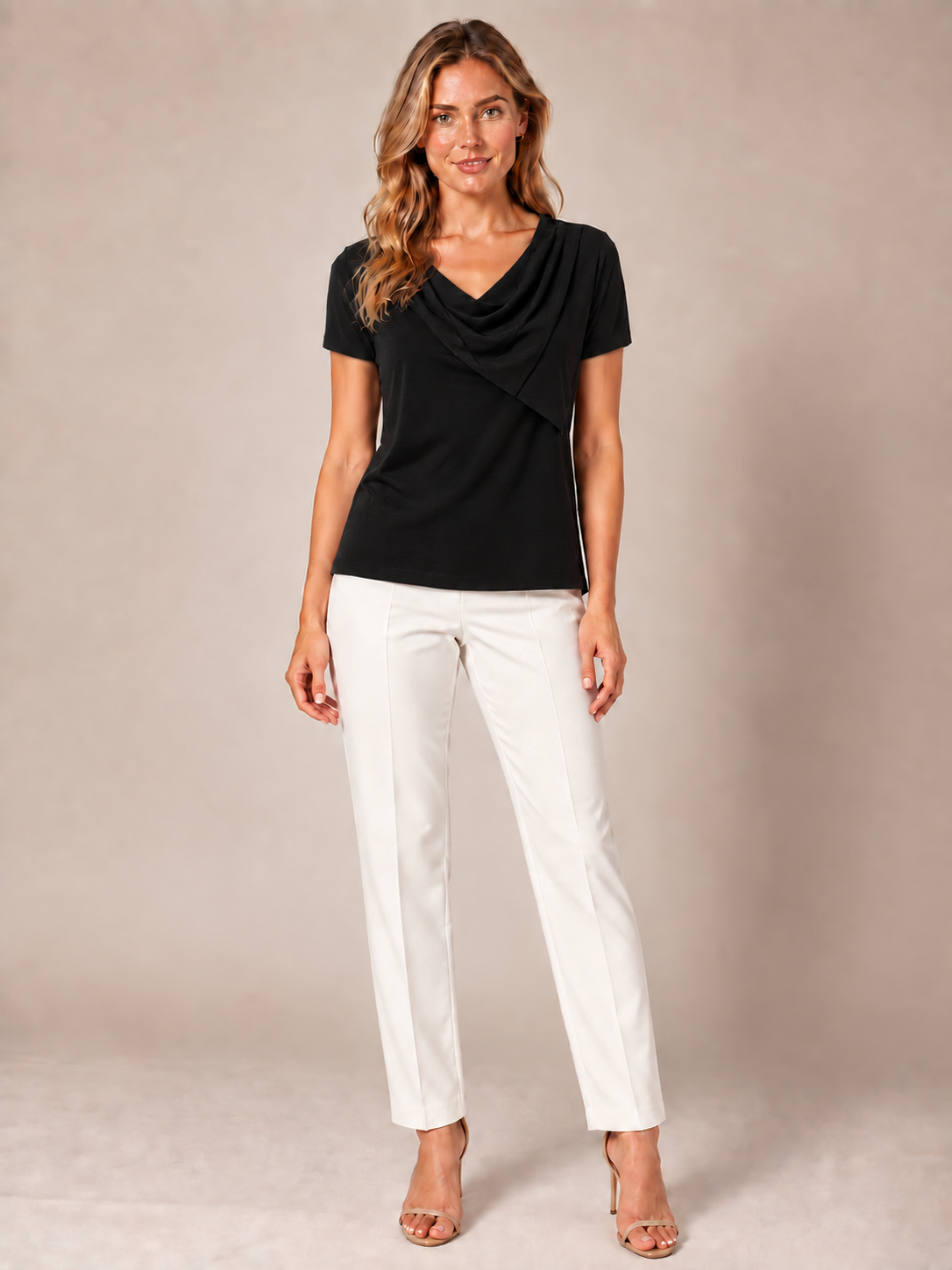Worship Women's Cowl Neck Top - Black