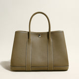 La Rochelle Pebbled Leather Top Handle Tote Bag - Taupe