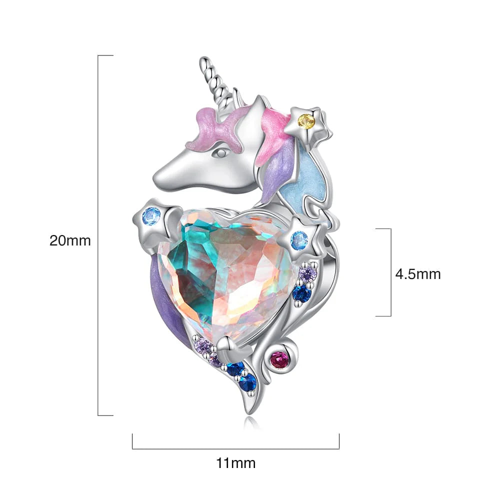 Solid 925 Signature Silver Mystic Majesty Unicorn Charm