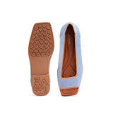 Colorblock Peep Toe Knit Flats - Blue