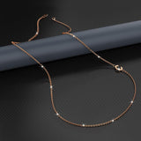 Bullion Gold Sparkling Alphabet Initials Stainless Steel Necklace in Rose Gold