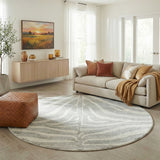 Chrome Savannah Silver Round Rug