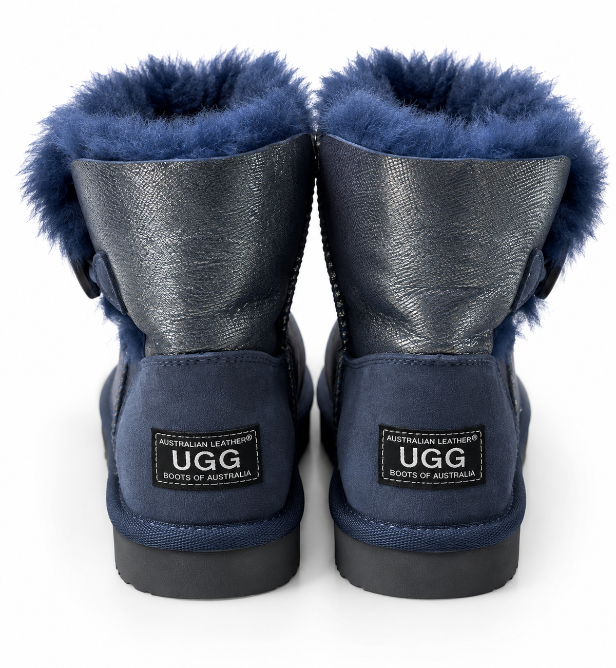 Australian Leather Ugg Classic 1Button Navy Silver - Glitter - AU7
