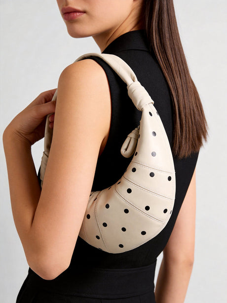 Polka Dot Dumpling Bag - Ivory
