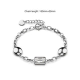 Krystal Couture Oval Square Zirconia Bling Bracelet in White Gold