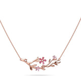 Krystal Couture Petalia Pink Necklace Featured SWAROVSKI Crystals in Rose Gold
