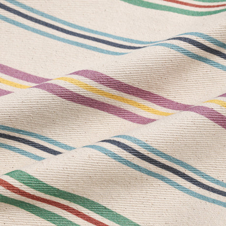 Multicolor Stripe Canvas Tote Bag - Rainbow