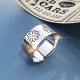 Solid 925 Sterling Silver Antique Floral Engrave Ring