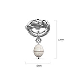 Bullion Gold Forever Knot White Gold Layered Pearl Earrings