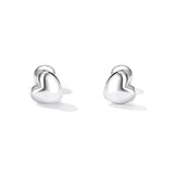 Solid 925 Signature Silver Queen of Hearts Stud Earrings