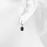 Krystal Couture Precious Drop Earrings Silver Night Embellished with SWAROVSKI Crystals