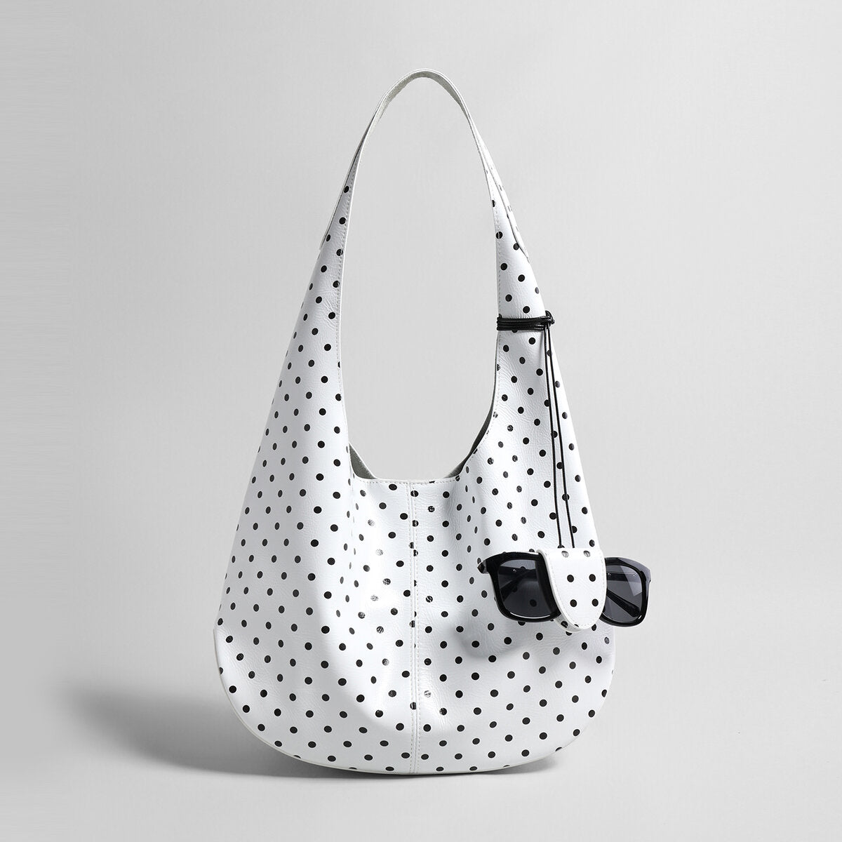 Leopard Print Soft Hobo Bag - White