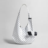 Leopard Print Soft Hobo Bag - White
