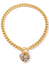Liv Oliver 18K Gold Multi Color Charm Necklace