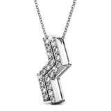 Krystal Couture Zigzag Pendant Necklace in White Gold Embellished with SWAROVSKI Crystals