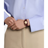 Furla Arco Square Gold-Tone Dark Red Leather Watch