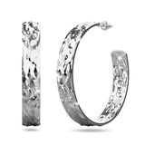 Silver Crooked Hoop Earrings