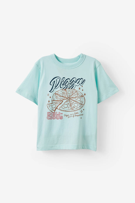 Cotton On Kids Boys Essentials Graphic Short Sleeve Tee - Ice Mint/Delicious Pizza
