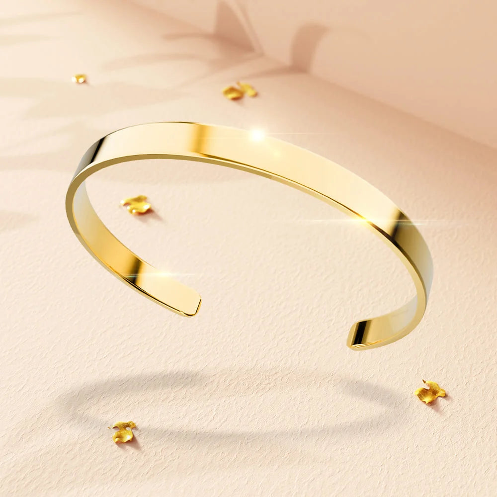 Bullion Gold Avenue Classic Cuff Bangle Gold - 6mm