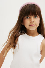 Cotton On Kids Girls Fitted Essential Tank - White Rib