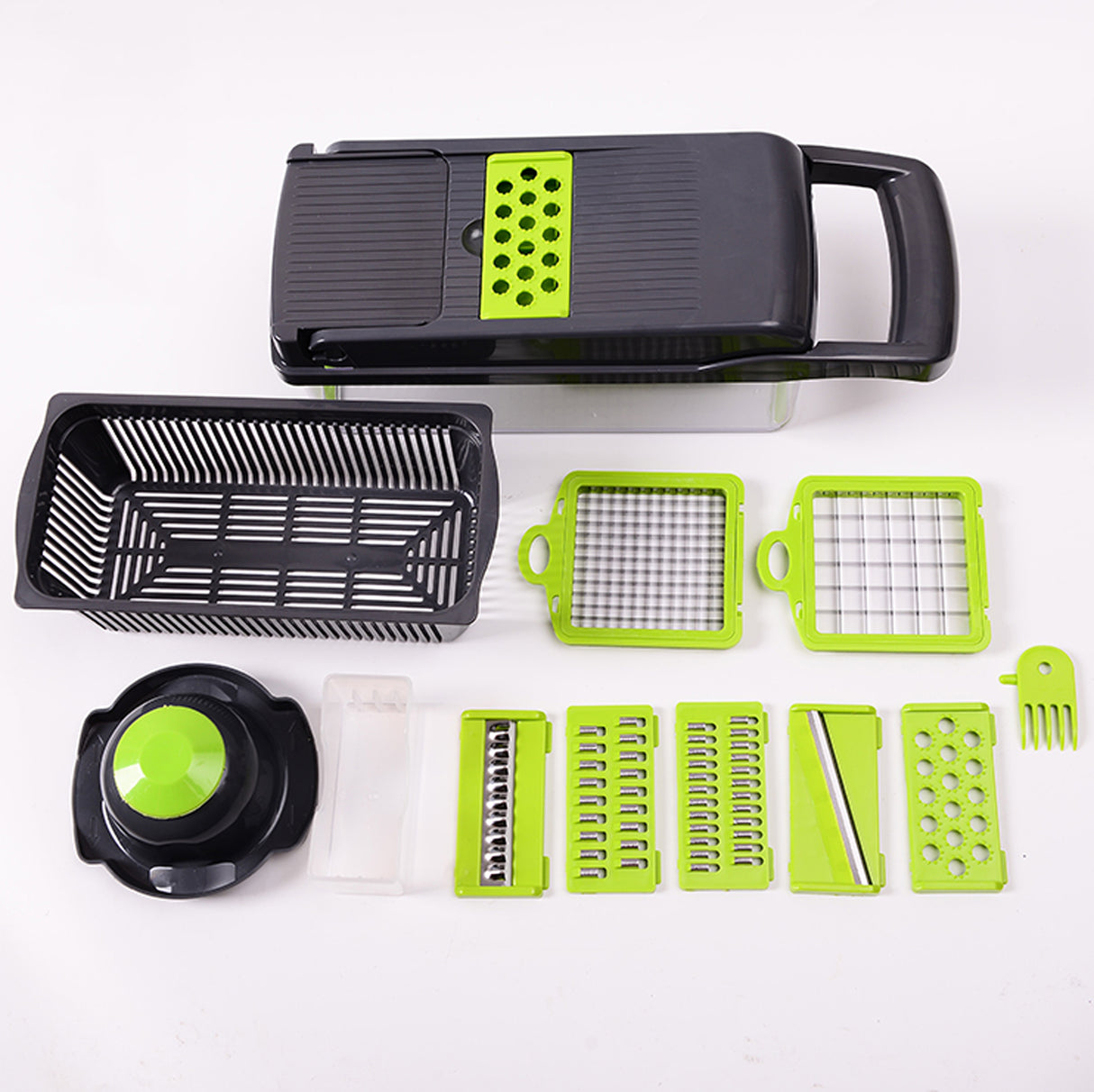 TODO Multifunction Food Chopper Cutter Shredder Strainer Grater Kitchen Tool Basket 12pcs Set