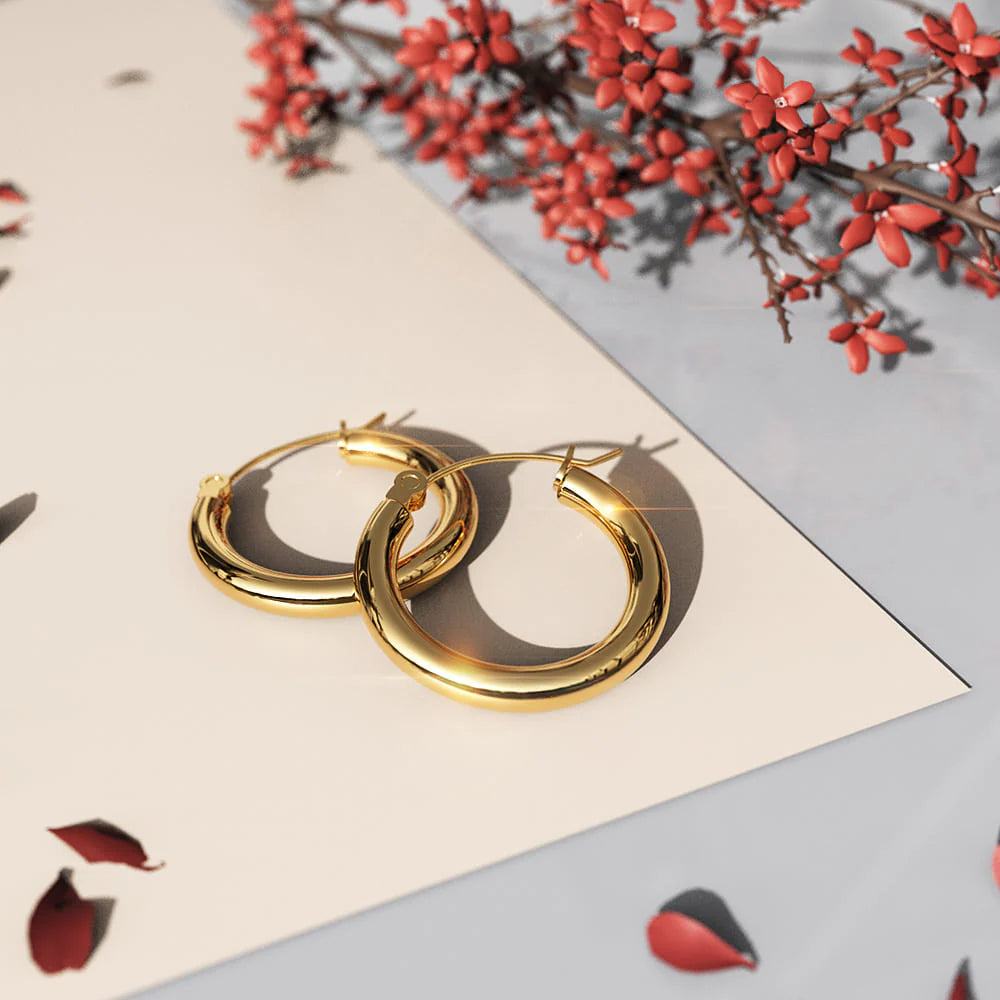Bullion Gold Luscious Hoop Gold Layered Earrings