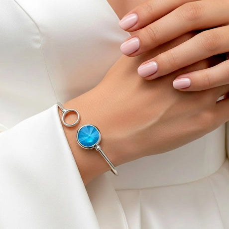 Krystal Couture Pristine Bangle White Gold Embellished with Swarovski Crystals
