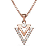 Krystal Couture Trilateral Necklace Embellished with Crystals from SWAROVSKI in Rose Gold