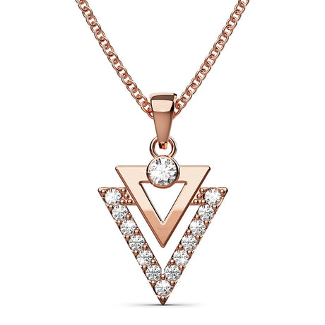Krystal Couture Trilateral Necklace Embellished with Crystals from SWAROVSKI in Rose Gold