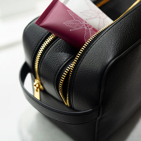 CHATEL - Toiletry Bag Double Compartment - BLACK