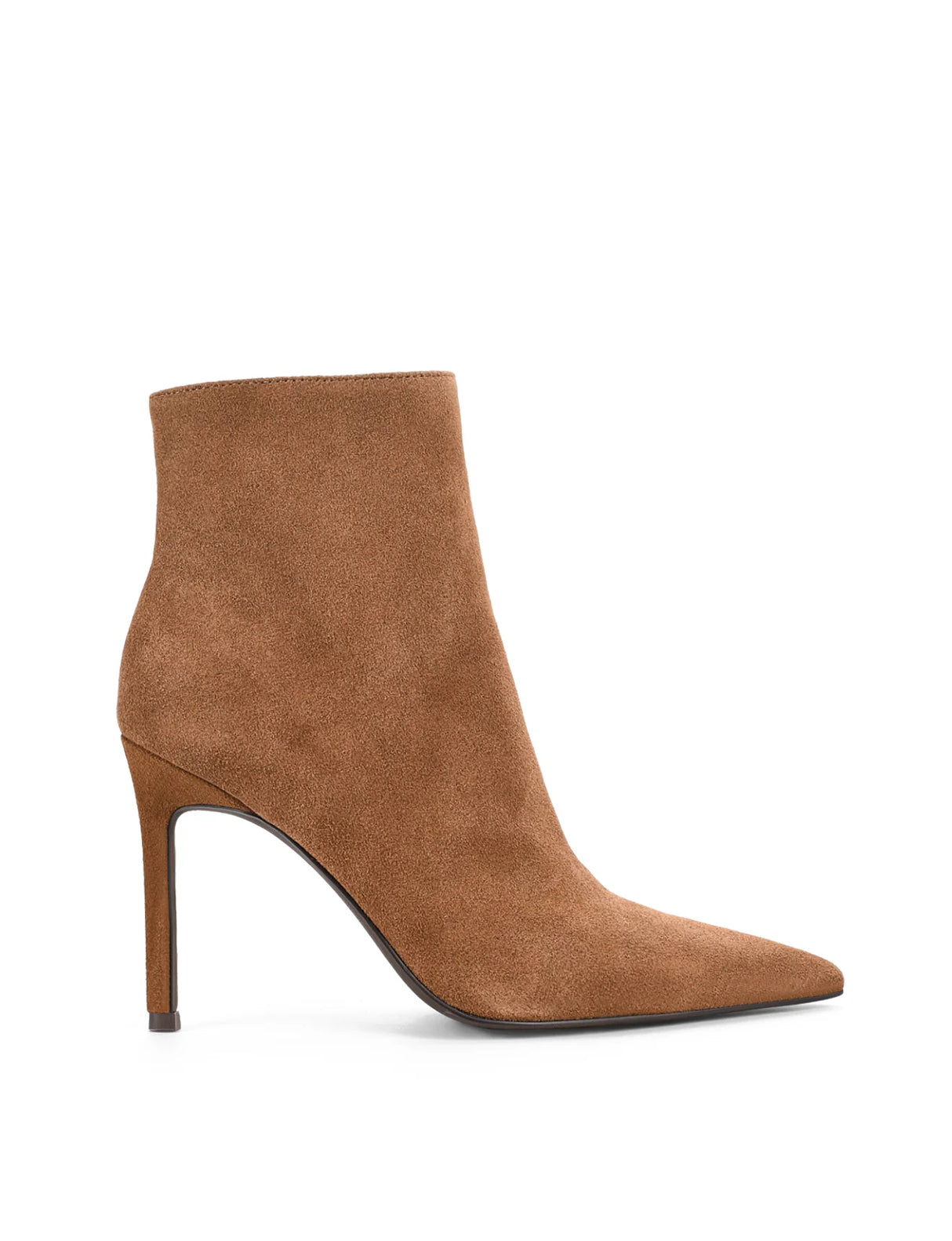 Siren Stiletto Ankle Boots - Tobacco Brown Suede