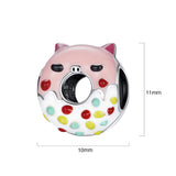 Solid 925 Sterling Silver Friendly Guinea Pig Cake Pandora Inspired Charm