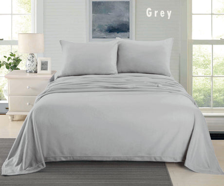 Cashmere Touch Flannelette Sheet Set -  Grey