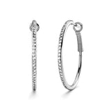 Krystal Couture Endless Hoop Earrings Embellished with SWAROVSKI Crystals in White Gold