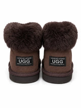 Australian Leather Ugg Classic Fur Cuff Chocolate - AU13-14