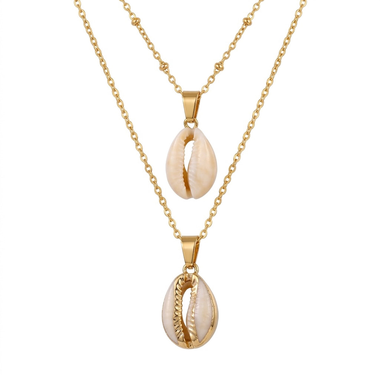 Liv Oliver 18K Gold Double Layer Beach Necklace