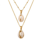 Liv Oliver 18K Gold Double Layer Beach Necklace