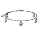 Krystal Couture White Gold Drop Charm Bracelet Embellished with SWAROVSKI Crystals