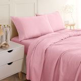 Royal Comfort Linen Blend Sheet Set - King - Mauve