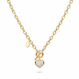 Bullion Gold Gloria Chunky Heart Toggle Closure Necklace in Gold