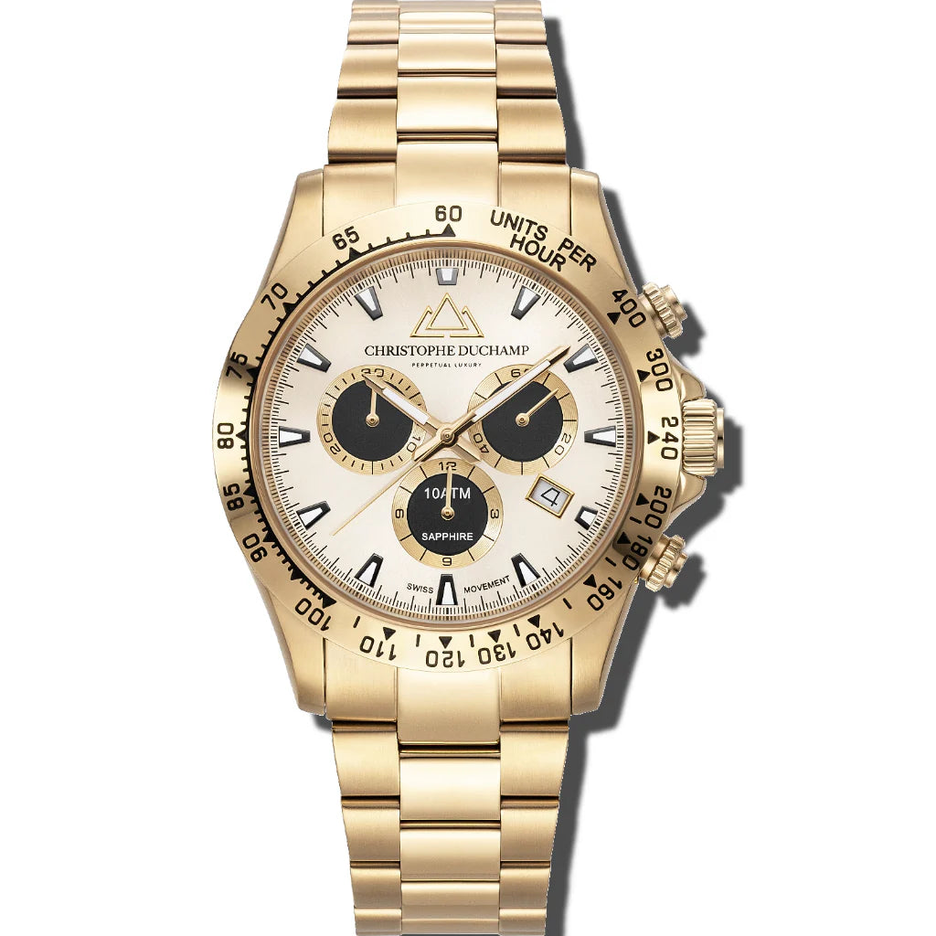 Christophe Duchamp Grand Mont - Champagne Dial & 316L Stainless Steel Strap