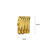 Bullion Gold Pleated Angel Gold layered Stud Earrings