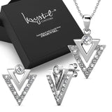 Boxed Trilateral Set Embellished with SWAROVSKI® CrystalsIn White Gold