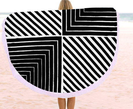 TODO Luxury Thick Microfiber Round Beach Towel Throw Rug Ttowel26