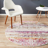 Museum 865 Fuchsia Round Rug