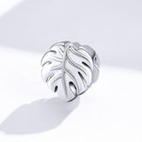 Solid 925 Sterling Silver Palm Leaf Pandora Inspired Charm