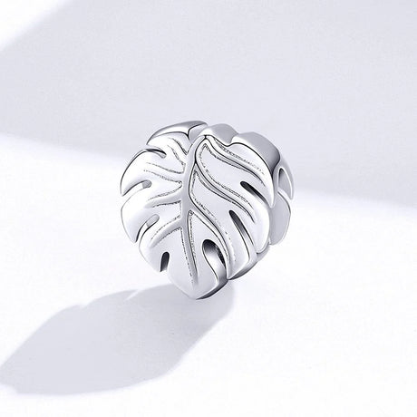 Solid 925 Sterling Silver Palm Leaf Pandora Inspired Charm