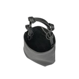 BAMEI Genuine Tuscany Leather Mini Bucket Bag - Black