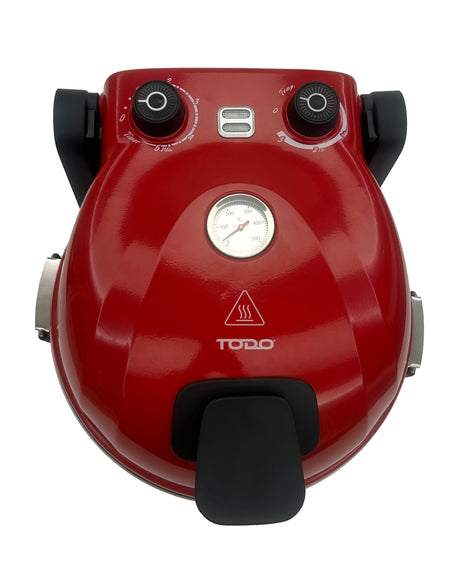 TODO 1400W Electric Pizza Maker Pizza Oven 30cm Ceramic Stone Plate 420A„ƒ Temperature - Red